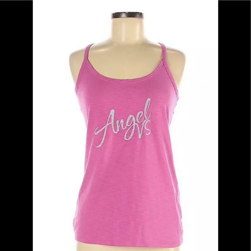 VICTORIA’S SECRET Pink Sparkle Angel Logo Tank Top